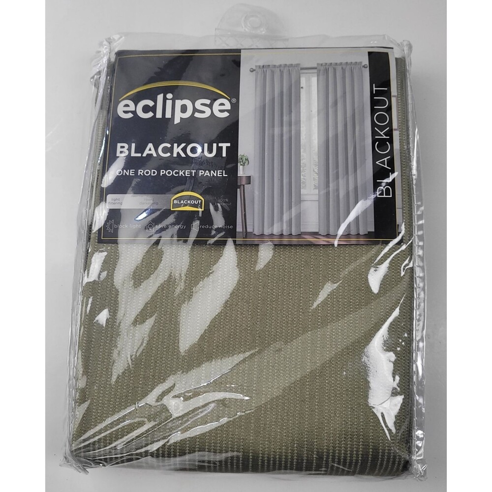 NEW Eclipse Thermaweave darkening curtain panel 'Corinne Olive' 42X84 #CT4